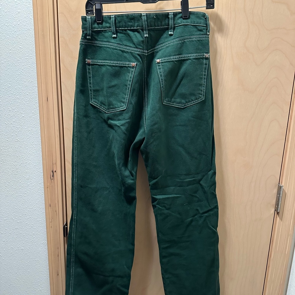Reformation Women’s Cowboy Deep Green Straight Jeans Size 28/6 - Picture 4 of 4